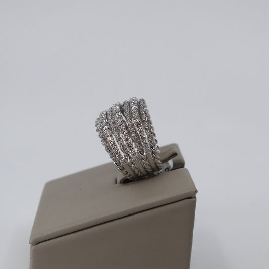 18KW 2.06CTW 239 ROUND DIAMOND 7 ROW WIDE BAND DRCD6012