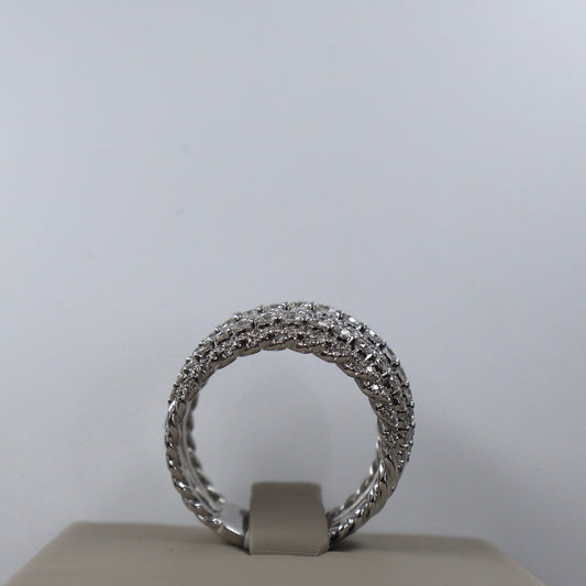 18KW 2.06CTW 239 ROUND DIAMOND 7 ROW WIDE BAND DRCD6012