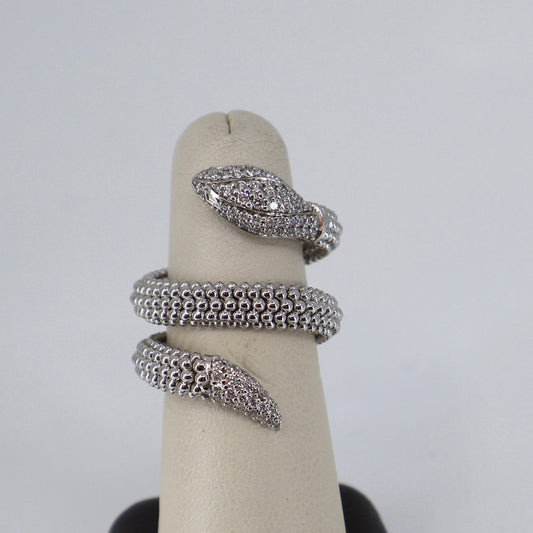 18KW .75CTW ROUND DIAMOND TRIPLE WRAP SERPENT RING DRB51111