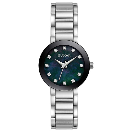Bulova Diamond Black Mother of Pearl Watch Watch 96P172