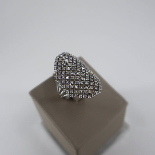 18KW 1.19CTW 107 ROUND DIAMOND DOME SHAPE RING DRCD6103