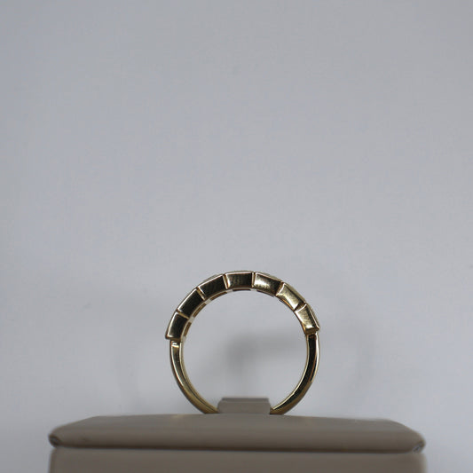 LAB GROWN 14KY 1.73CTW 7 EMERALD CUT DIAMOND BEZEL SET BAND LABDRCD810