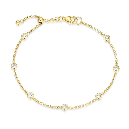MB0111 - Essentials Small Station Lab-Created Diamond Bracelet