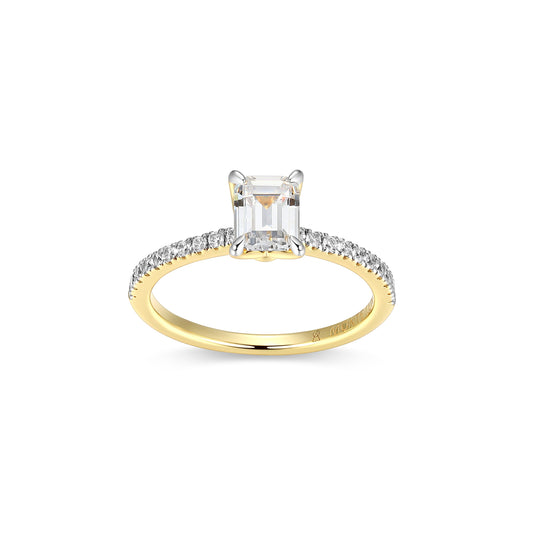 MR0142Y6 - Emerald Solitaire Pavé Ring