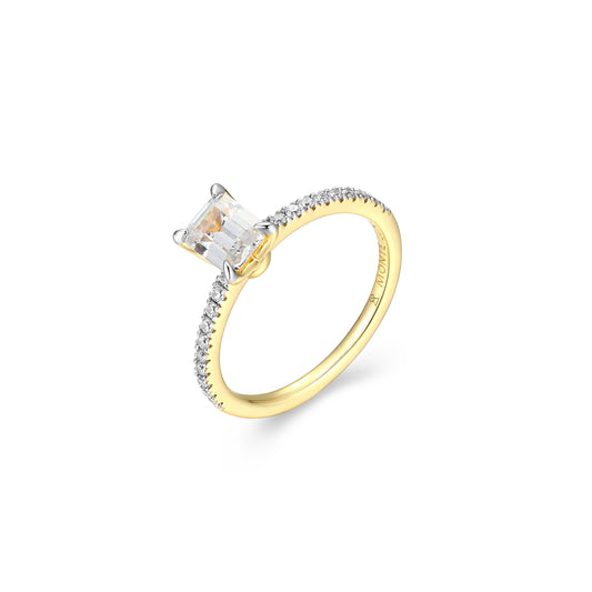 MR0142Y6 - Emerald Solitaire Pavé Ring