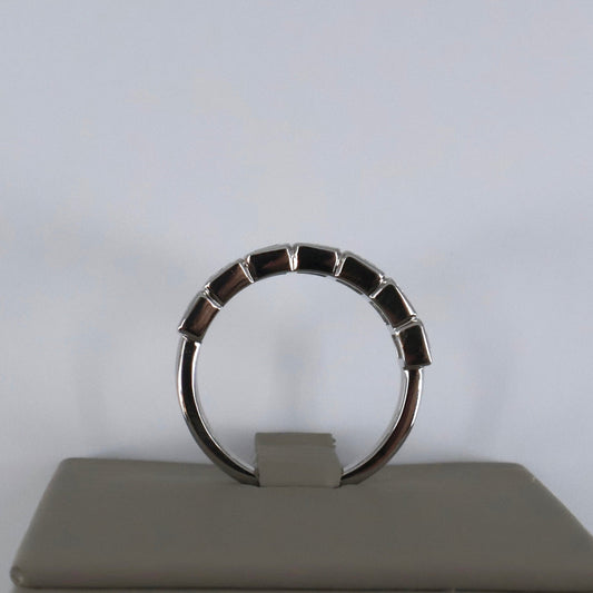 LAB GROWN 14KW 1.65CTW 7 EMERALD CUT DIAMOND BEZEL SET RING LABDRCD811