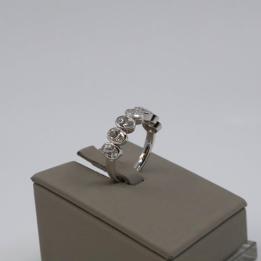 LAB GROWN 14KW 1.82CTW 7 OVAL DIAMOND BEZEL SET BAND LABDRCD813