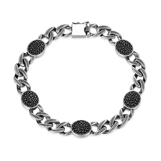 ub0075-ridge-cuban-chain-with-genuine-black-sapphire-pave-station-bracelet-in-oxidized-rhodium-plated-sterling-silver