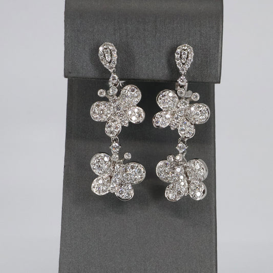 18KW 2.22CTW ROUND DIAMOND BUTTERFLY DANGLE EARRINGS DECD7480