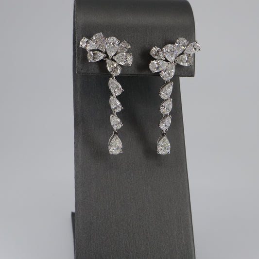 18KW 5.67CTW 22 PEAR SHAPE DIAMOND DANGLE EARRINGS DECD7455