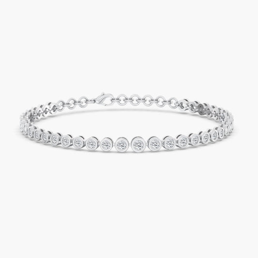 14K Gold Graduated Bezel Bracelet
