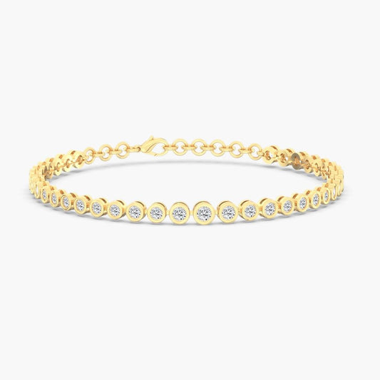 14K Gold Graduated Bezel Bracelet