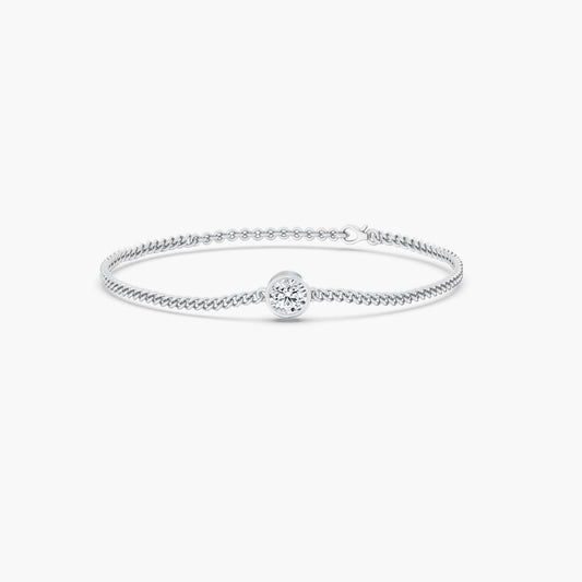 14K Gold Round Bezel Bracelet
