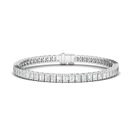 14K Gold Emerald Cut Tennis Bracelet
