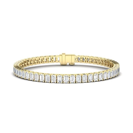 14K Gold Emerald Cut Tennis Bracelet