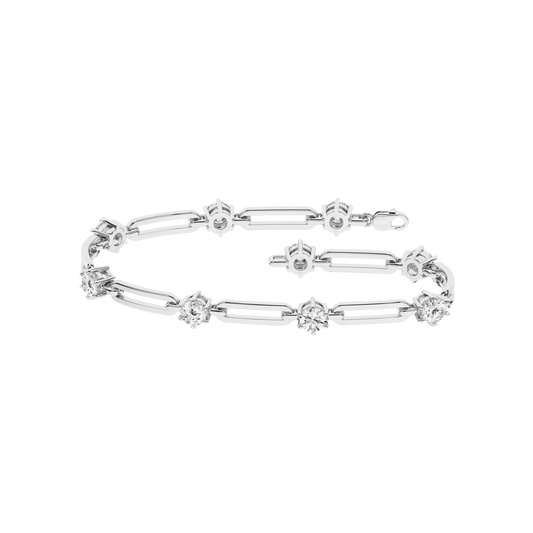 Open Link Diamond Bracelet (Round)