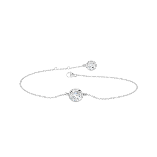 Bezel-Set Solitaire Bracelet(Round)