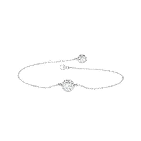 Bezel-Set Solitaire Bracelet(Round)