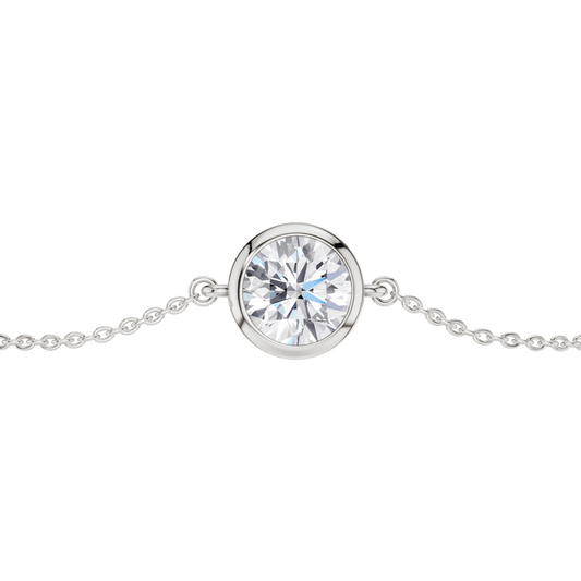Bezel-Set Solitaire Bracelet(Round)