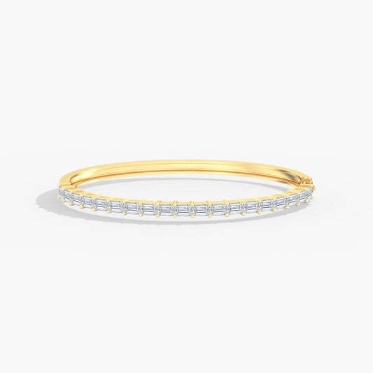 14K Gold Emerald Bangle Bracelet