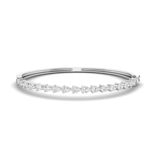 14K Gold East West Pear Bangle Bracelet