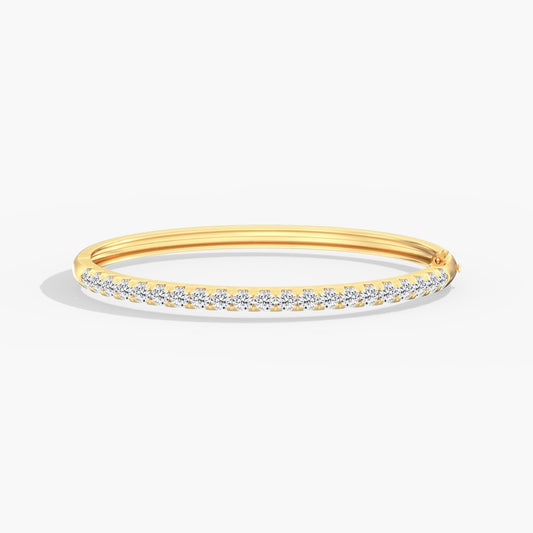 14K Gold Classic Round Bangle Bracelet