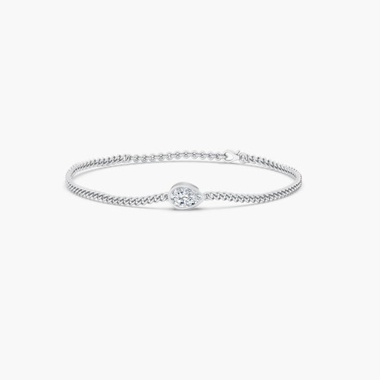 14K Gold Marquise Bezel Bracelet