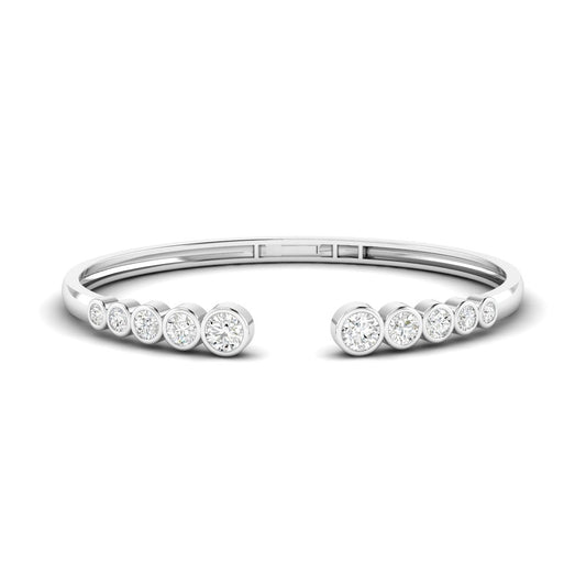 14K Gold Bezel Cuff Bracelet