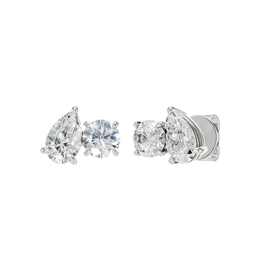 Toi Et Moi Stud Earrings (Round & Pear)