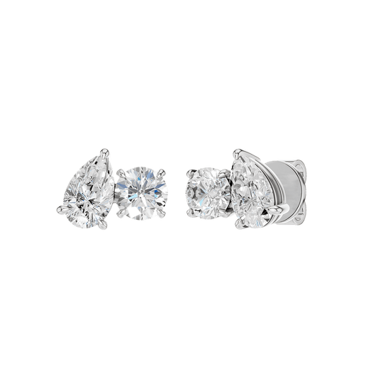Toi Et Moi Stud Earrings (Round & Pear)