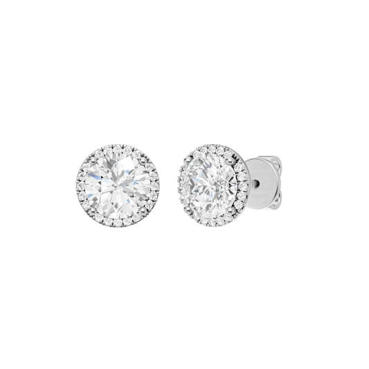 Petite Halo Stud Earrings(Round)