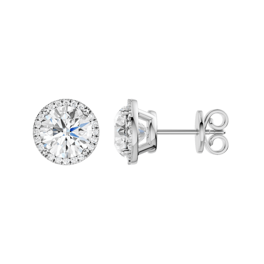 Petite Halo Stud Earrings(Round)