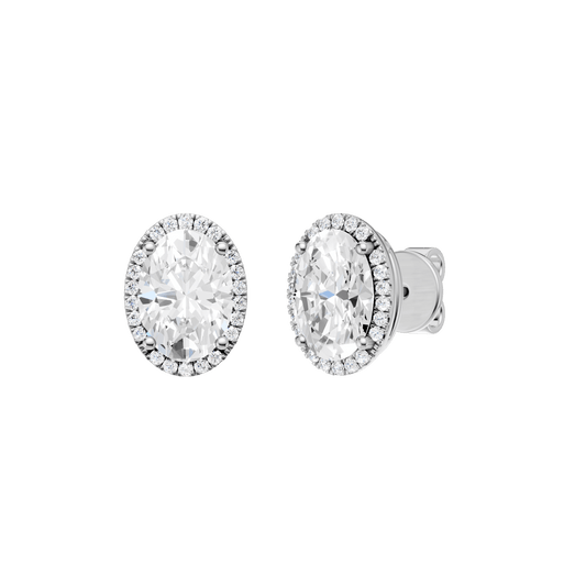 Petite Halo Stud Earrings(Oval)
