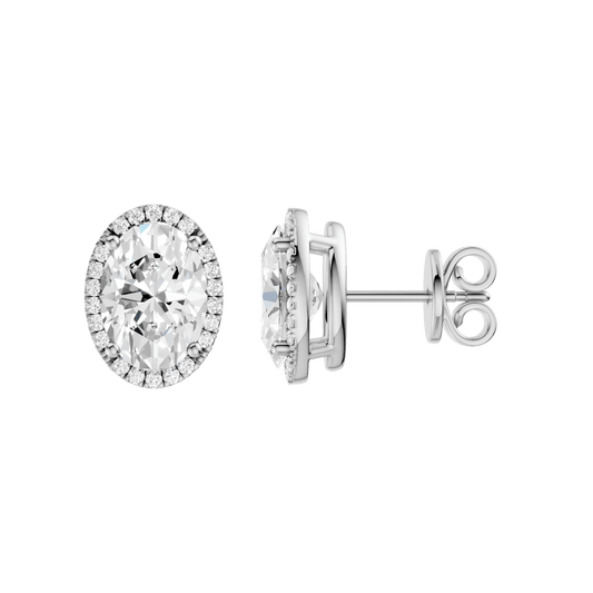 Petite Halo Stud Earrings(Oval)