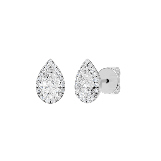 Petite Halo Stud Earrings(Pear)