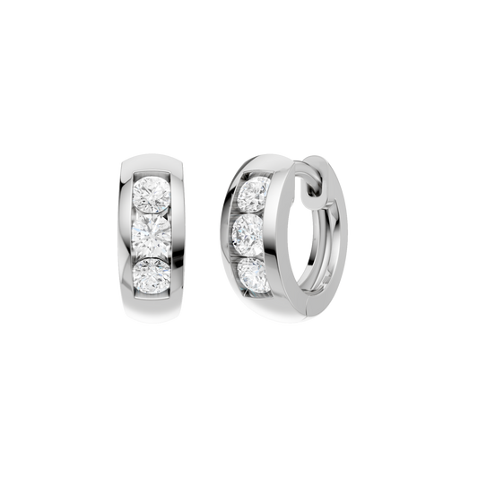 Channel-Set Huggies Hoop Earrings