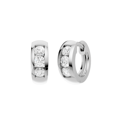 Channel-Set Huggies Hoop Earrings