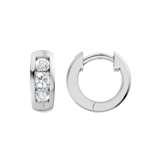 Channel-Set Huggies Hoop Earrings
