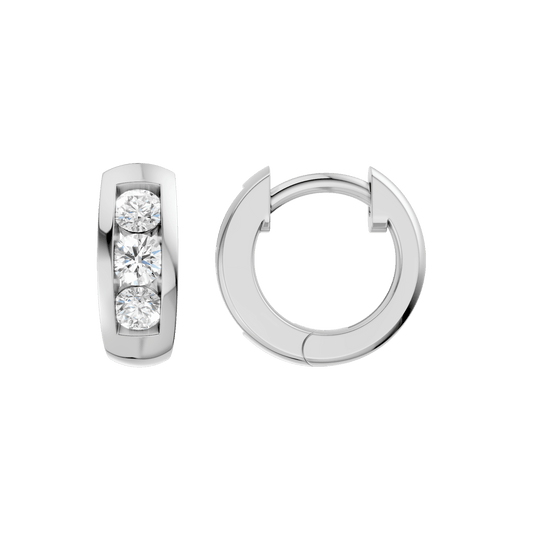 Channel-Set Huggies Hoop Earrings