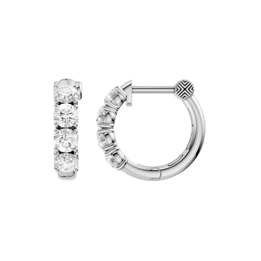 Semi Eternity Huggies Hoop Earrings