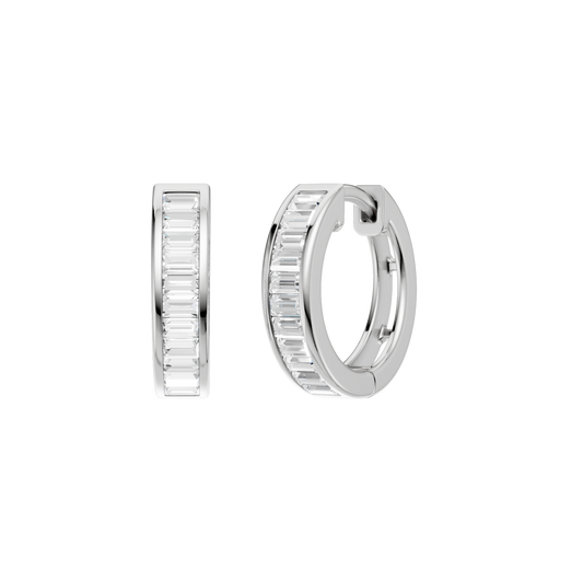 Channel-Set Huggies Hoop Earrings