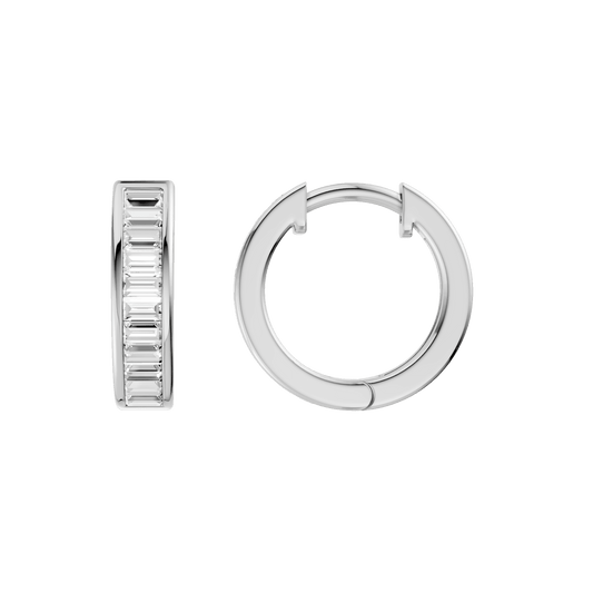 Channel-Set Huggies Hoop Earrings