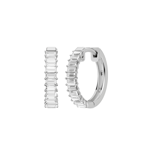 Prong-Set Huggies Hoop Earrings