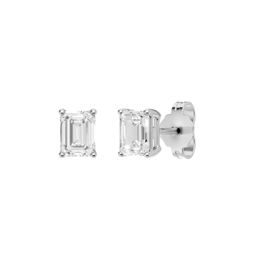 Solitaire Stud Earrings(Emerald)