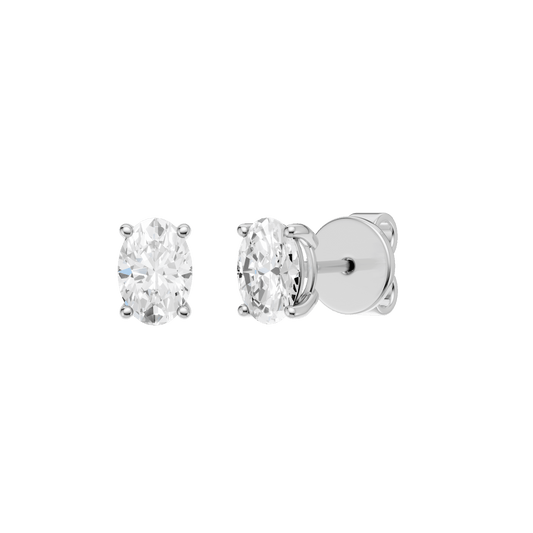 Solitaire Stud Earrings(Oval)