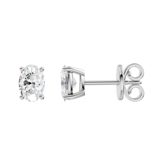 Solitaire Stud Earrings(Oval)