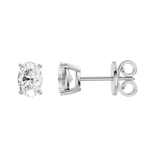 Solitaire Stud Earrings(Oval)
