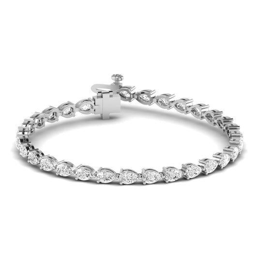 14K Gold East West Pear Tennis Bracelet