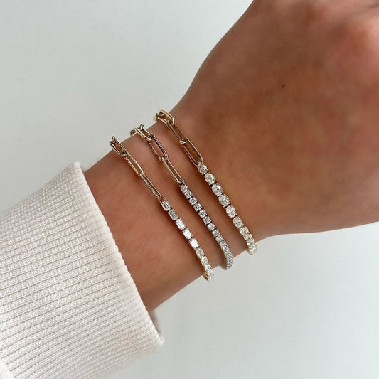 emerald-half-tennis-paperclip-bracelet-B063EM2.00W147.00