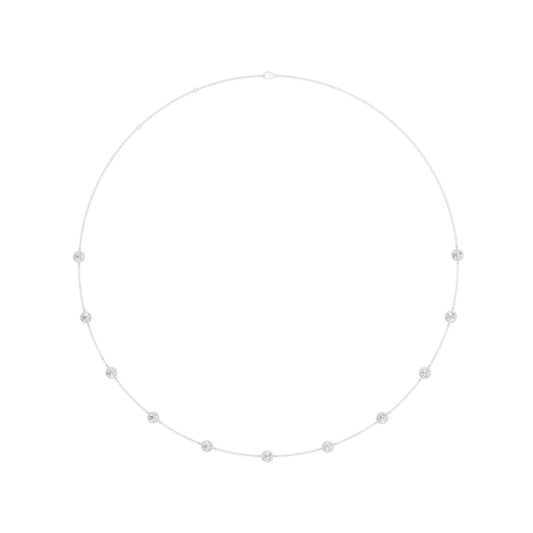 Station Bezel-Set Necklace(Round)
